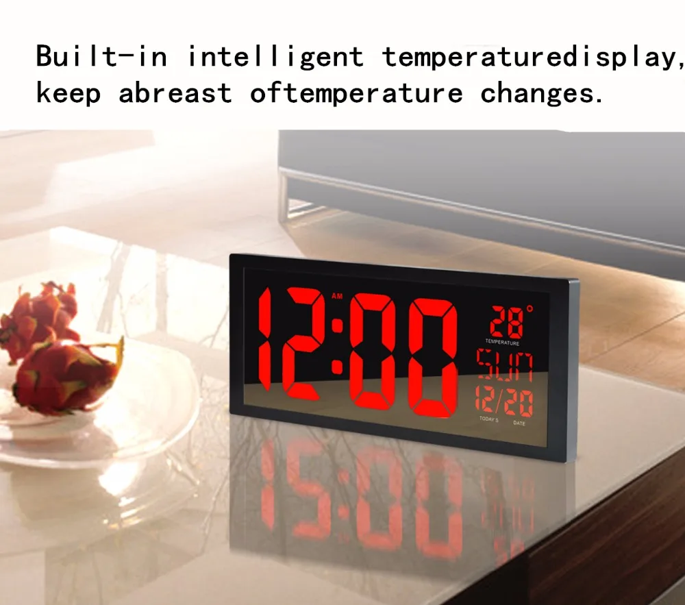 Функция дневного света светодиодный электронные часы с thermometerHD светодиодный большой экран настенные часы дома настольные календари