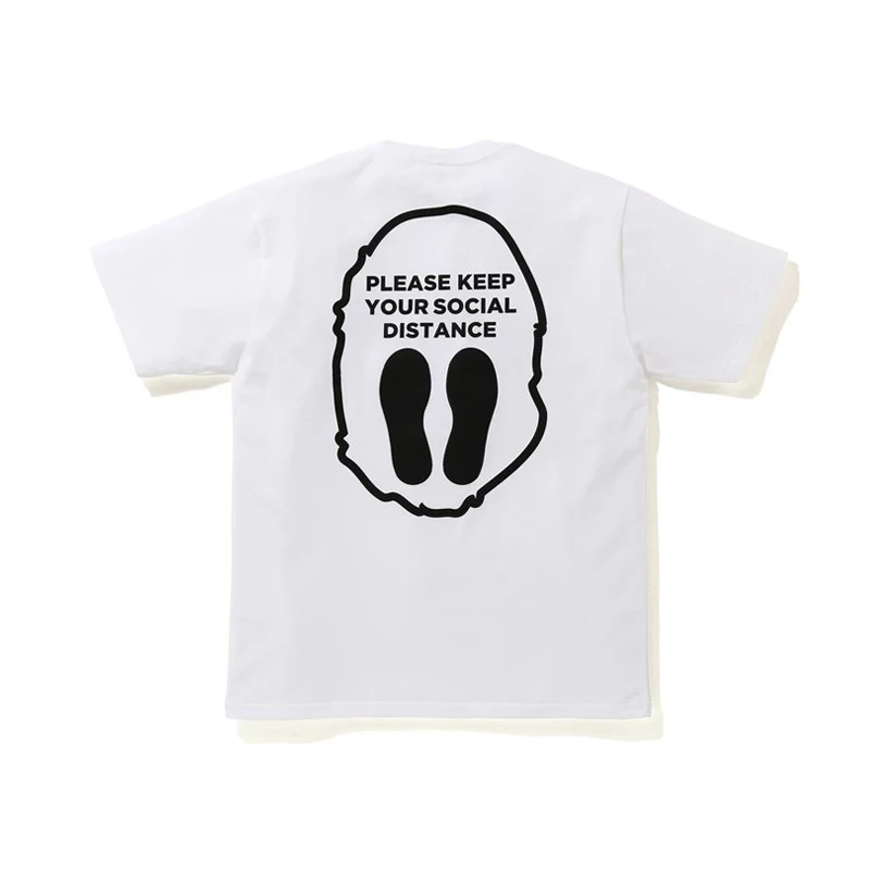 

Printed Cotton Short Sleeve T-Shirt White & Red M-3XL