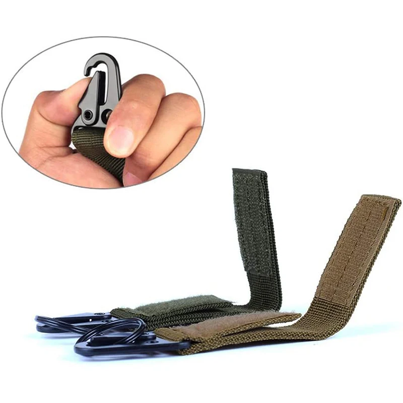 Nylon Tactical Gear Clip Band Carabiner Keychain Hook Belt Webbing with Strap Military Utility Hanger for Outdoor Activities | Спорт и