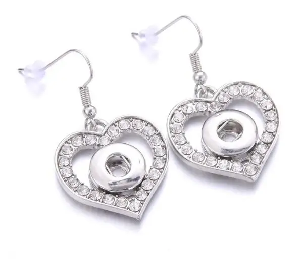 Модные взаимозаменяемые серьги с кристаллами в форме сердца подходят для 12 мм