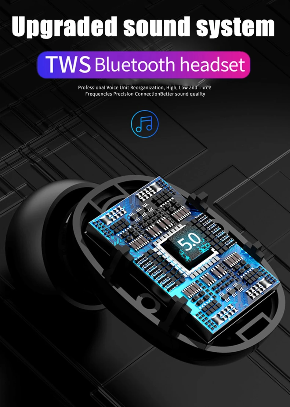 TWS настоящие беспроводные наушники HiFi Bluetooth наушники 6D шумоподавление Музыкальная гарнитура с светодиодный дисплей Беспроводная bluetooth-гарнитура