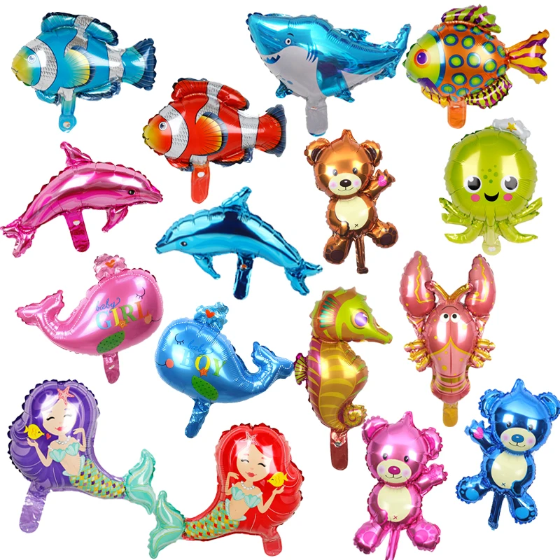 1pc Babyshower foil balloons sea animals happy birthday party decorations kids baby shower boy girl wedding favors and gifts toy|Воздушные