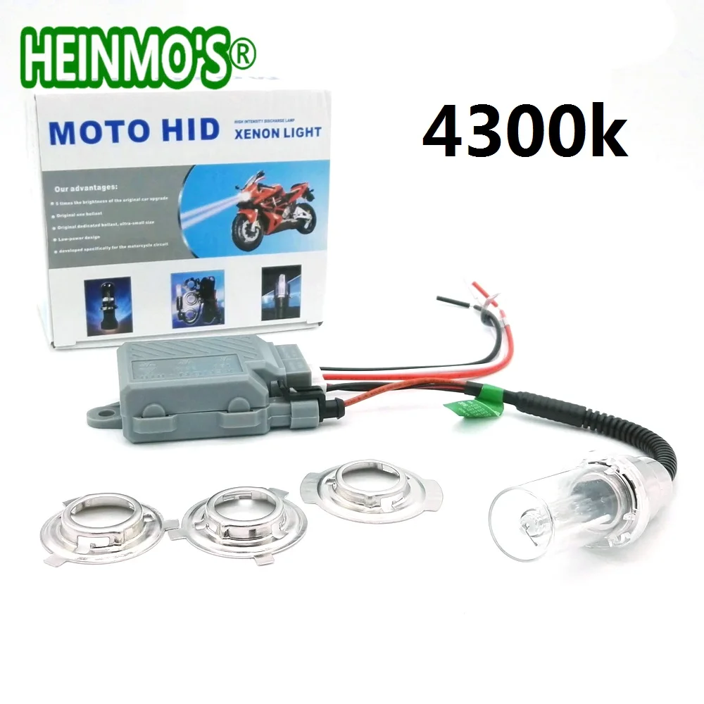 Мотоциклетный 35 Вт HID ксеноновый головной светильник H4 H6M H6 BA20D Hi/Lo фары для мотокросса лампы мото HID ксеноновая лампа моторный головной светильник - Цвет: whold set 4300k