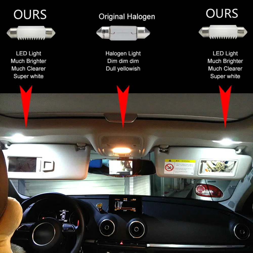 CARCTR Светодиодные Автомобильные фары 3030 чипов C5W C10W LED 31/36/39/41 мм Автомобильный