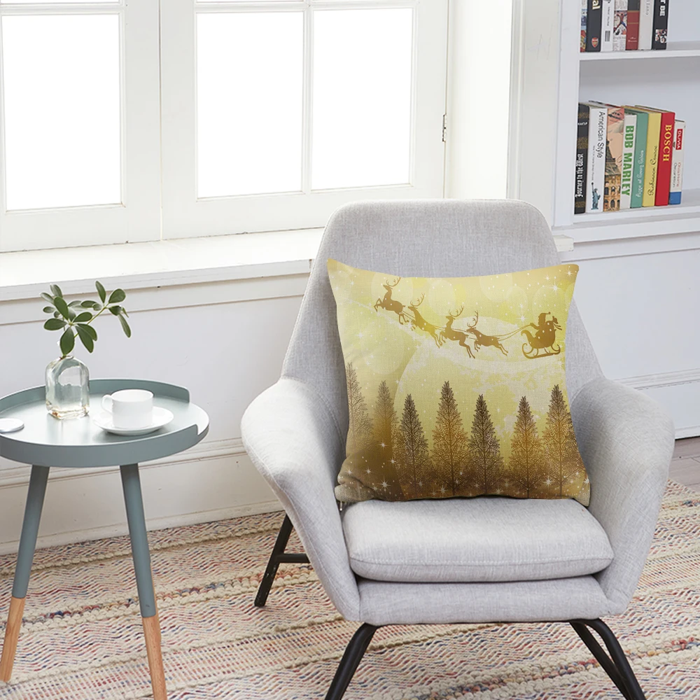 1 шт. веселое Рождество наволочка олень снежинка подушка мягкая льняная для