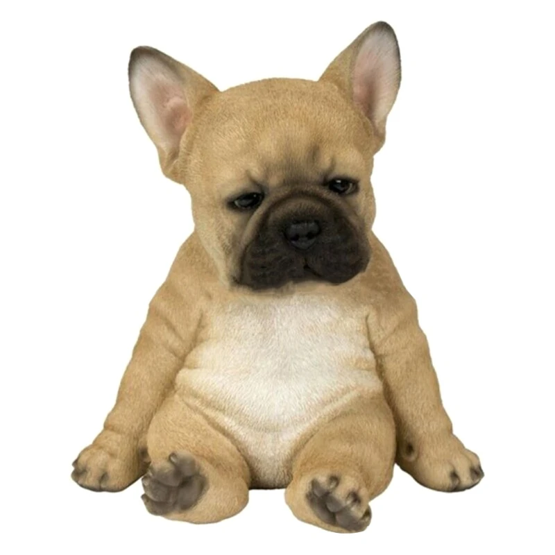 

Cute Puppy Resin Art Crafts Statue Ornaments French Bulldog Sculpture Lawn Decor