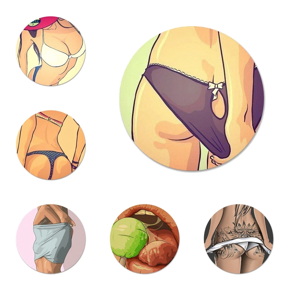 

58mm Sexy Hot Girl Summer Twerk It Swag Icons Pins Badge Decoration Brooches Metal Badges For Clothes Backpack Decoration