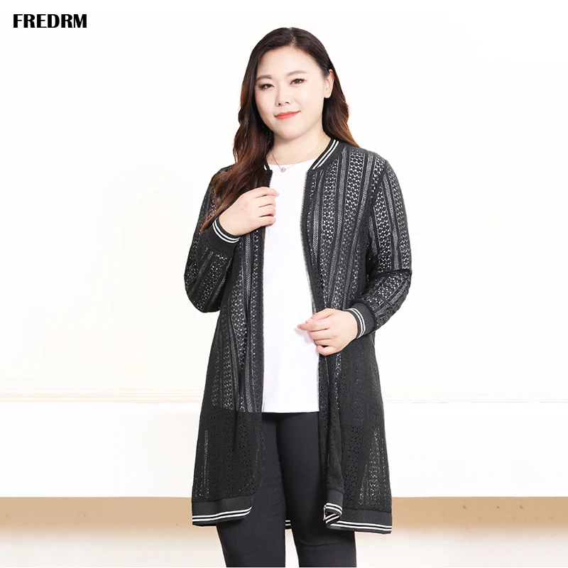 Кардиган FREDRM женский с длинным рукавом свитер в полоску Офисная верхняя одежда