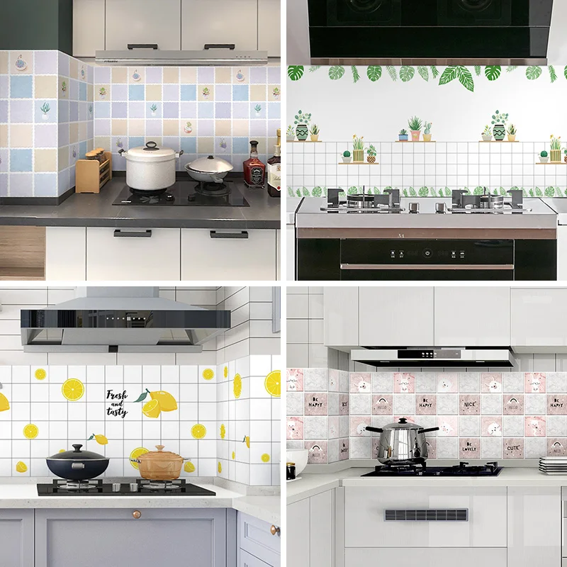 

Мультяшные наклейки на стену для кухни, маслостойкие, устойчивые к высоким температурам, мебельные декоративные водонепроницаемые самокле...