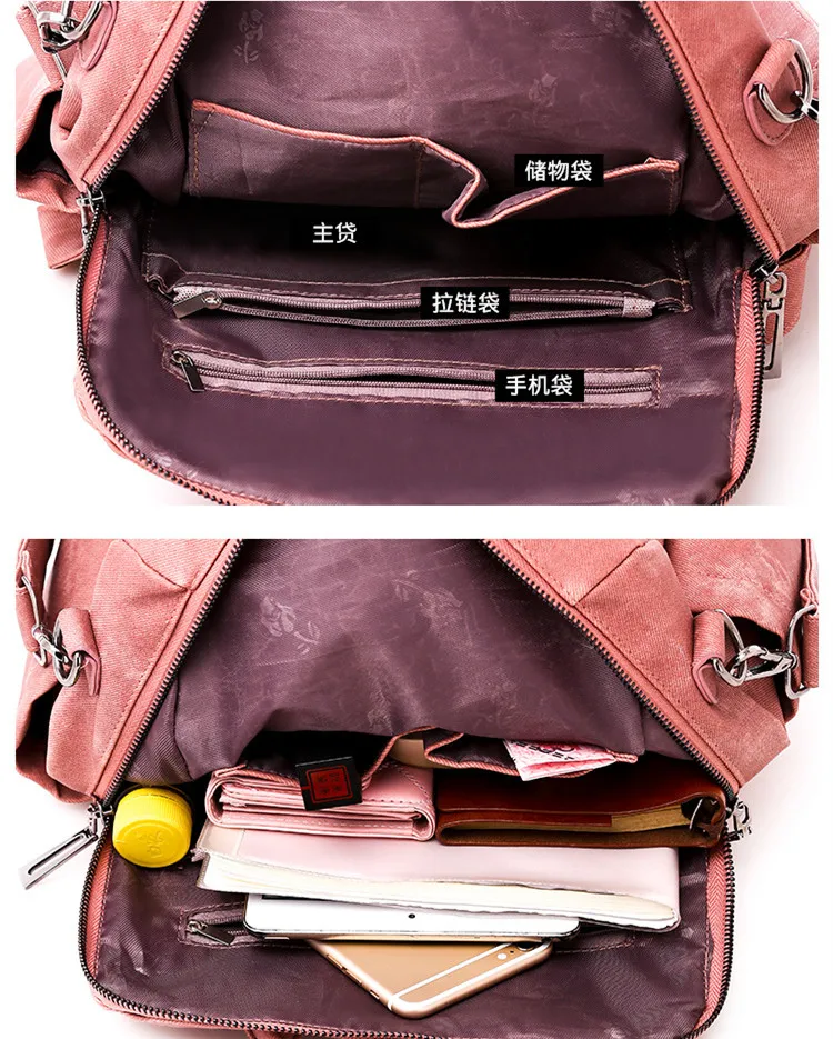 

2020 New Style Multifunctional Backpack Women 's bookbag Pu leather travel bags designer Shoulder Backpack Purse