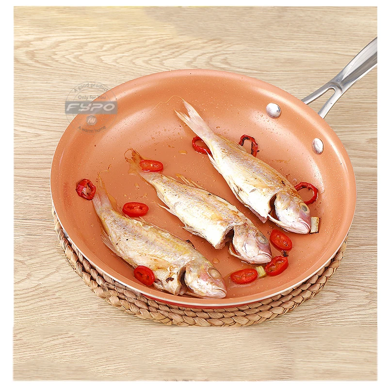 Антипригарные медные сковороды кастрюли с покрытием для индукционной