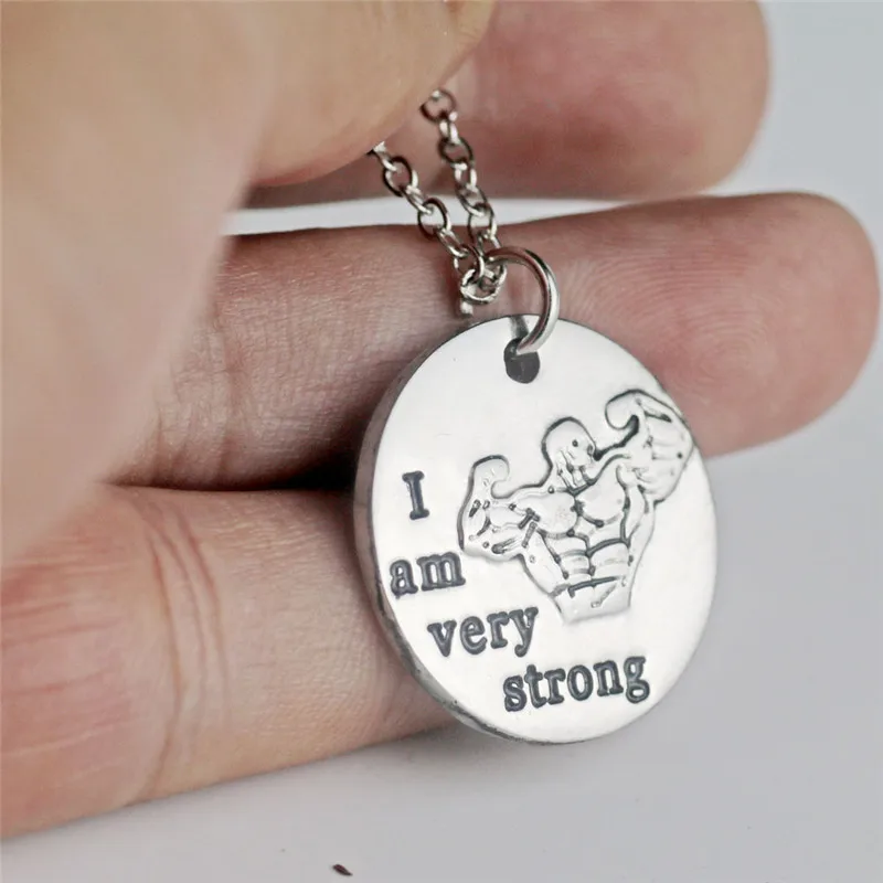 Кроссфит сообщение кулон ожерелье тренировки тренажерный зал я очень сильный