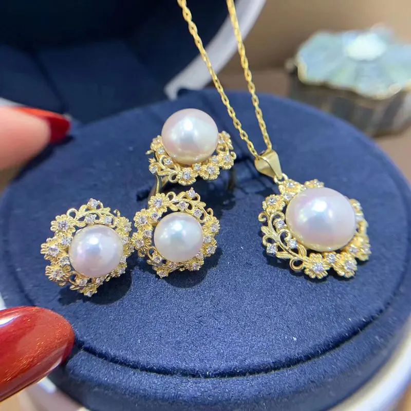 Оптовая продажа Стерлинговое Серебро 925 пробы натуральный пресноводный жемчуг