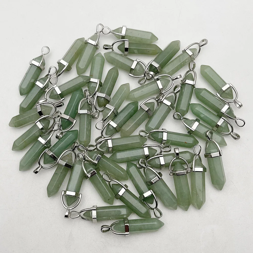 

Модный подвесной стержень из натурального камня авантюрин, подвеска из натурального кристалла для изготовления ювелирных изделий, очарова...