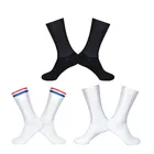 Бесшовные велосипедные носки, мужские черные, белые дорожные велосипедные носки, уличные брендовые гоночные велосипедные носки, велосипедные носки D005