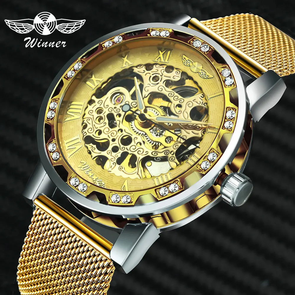 Победитель официальный бренд роскошные механические часы мужские золотые