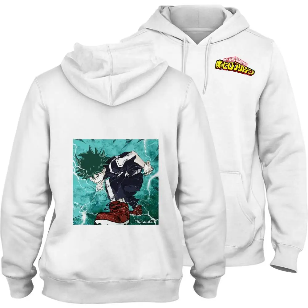 

My Hero Academia Print Illustration Personalise Fleecy Hooded Sweatshirt with Pocket Leisure Junior Sportswear