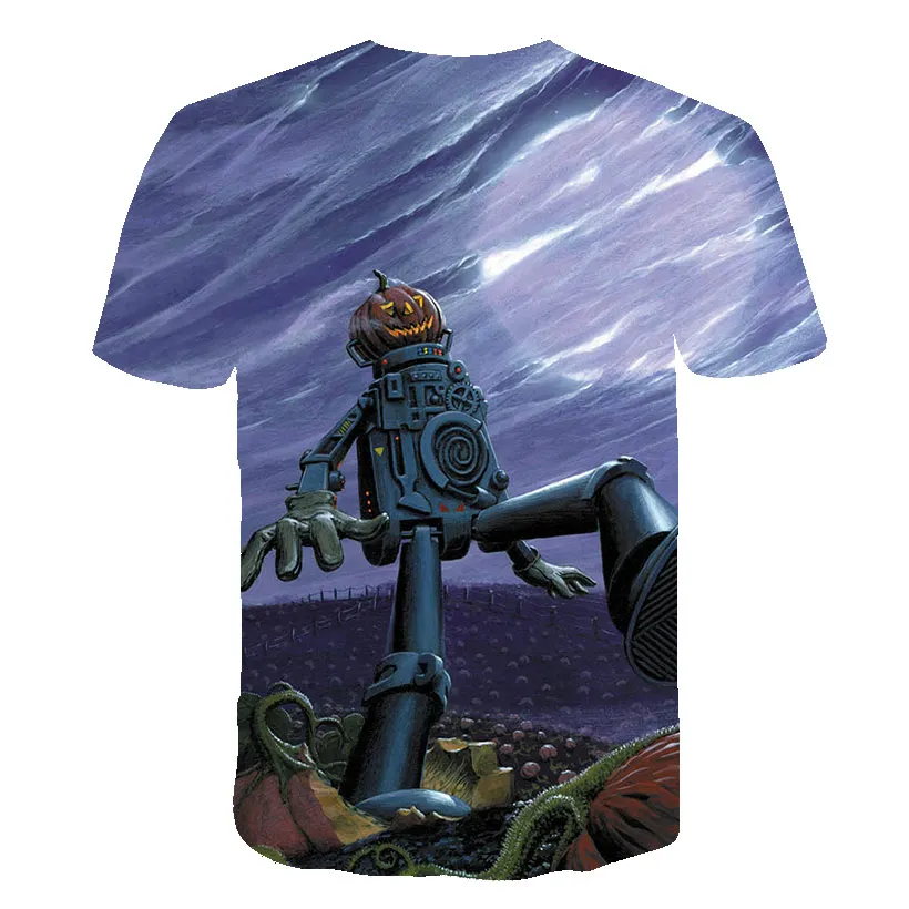 

2020 Funny Horror Halloween Children's T-shirt 3D Dark Boy Girl All-Match t shirt O-Neck Hot-selling Baby Tops