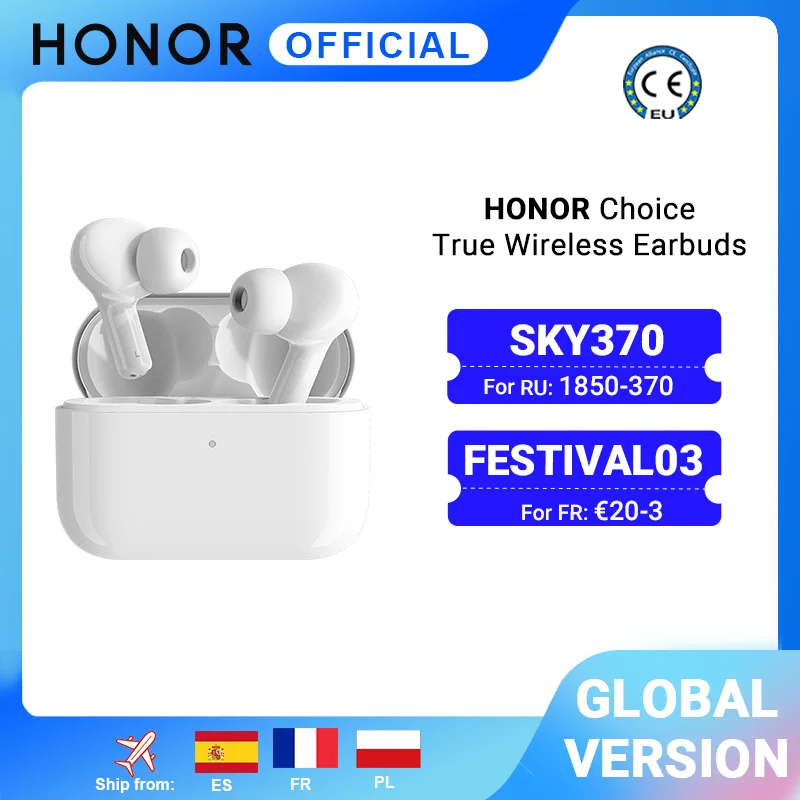 

Global Version Honor Choice True Wireless Earbuds TWS Wireless Bluetooth Earphone Dual-microphone Noise Reduction Bluetooth 5.0