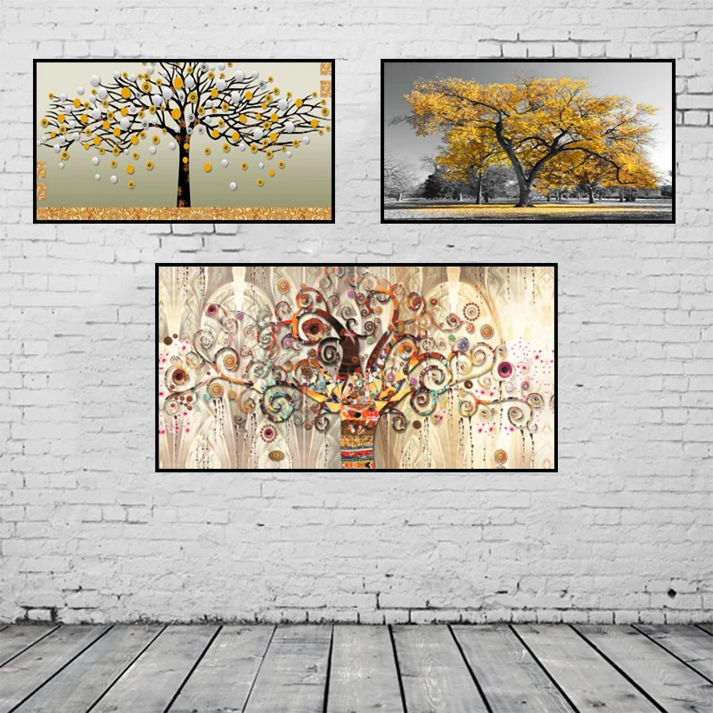 

Tree of Life Abstract Landscape Flower Canvas Painting Scandinavian Wall Posters and Prints for Modern Home Decor Christmas Gift