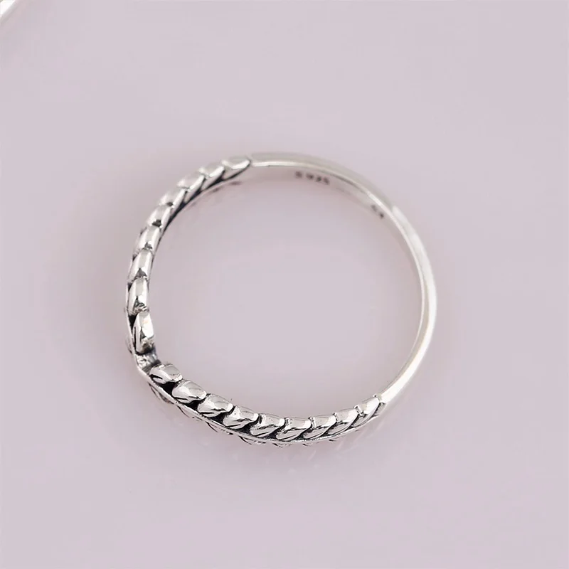 

100% 925 Sterling Silver Simple and personalized ear of wheat and rice Pan Ring For Women Wedding Party Gift Fashion Jewelry