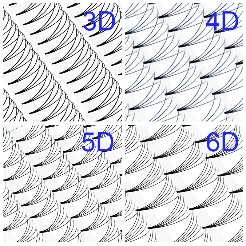 Готовые объемные ресницы 3d/4d/5d/6d/с коротким стержнем для наращивания русский