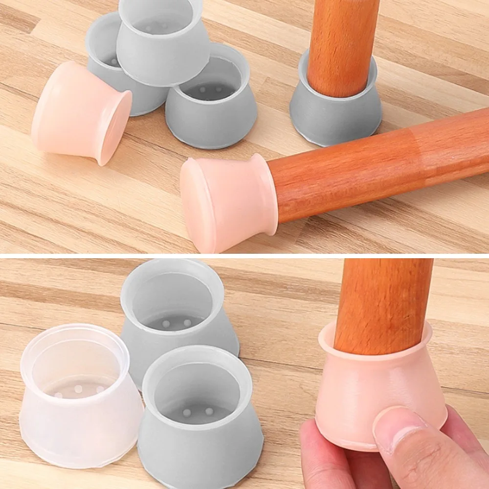 

Silicone Chair Table Foot Cover Furniture Legs Protector Furniture Feet Round Non-slip Leg Caps Bottom corner Floor safely pad