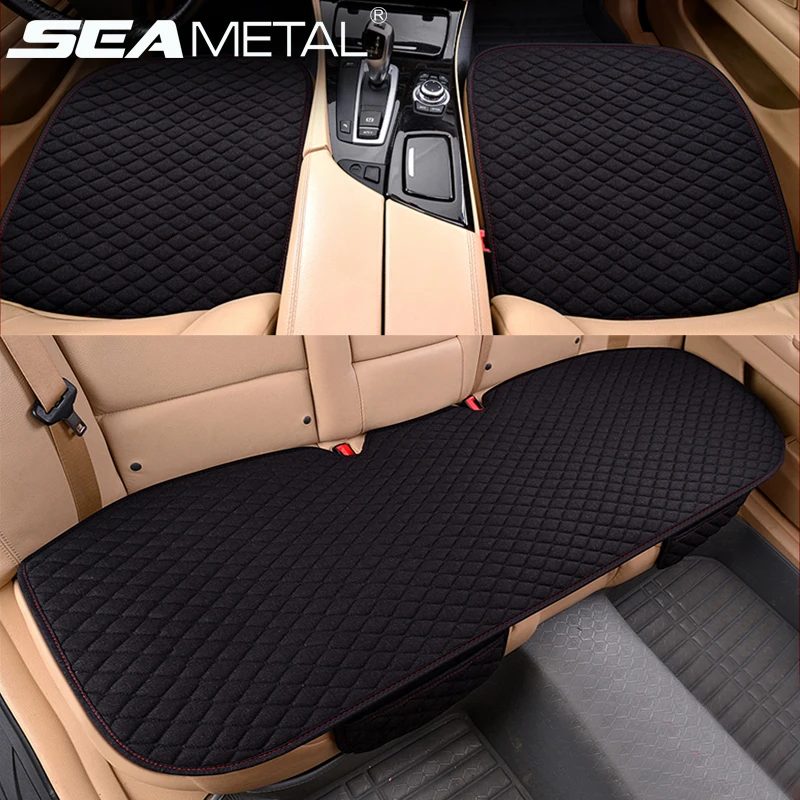 Льняные Чехлы для автомобильных сидений всесезонные чехлы Защитные передних и