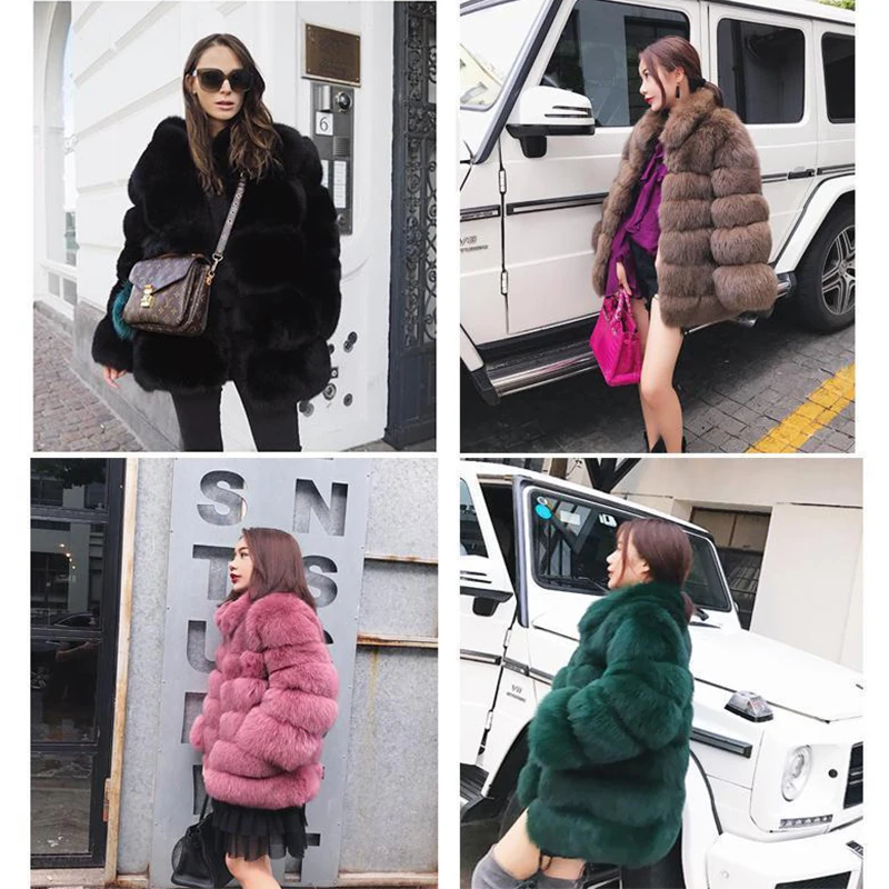 

2020 Women Winter New Fashion Faux Fur Coat with Collar Elegant Thick Warm Outerwear Fake Fur Jacket Chaquetas Mujer Street Wear