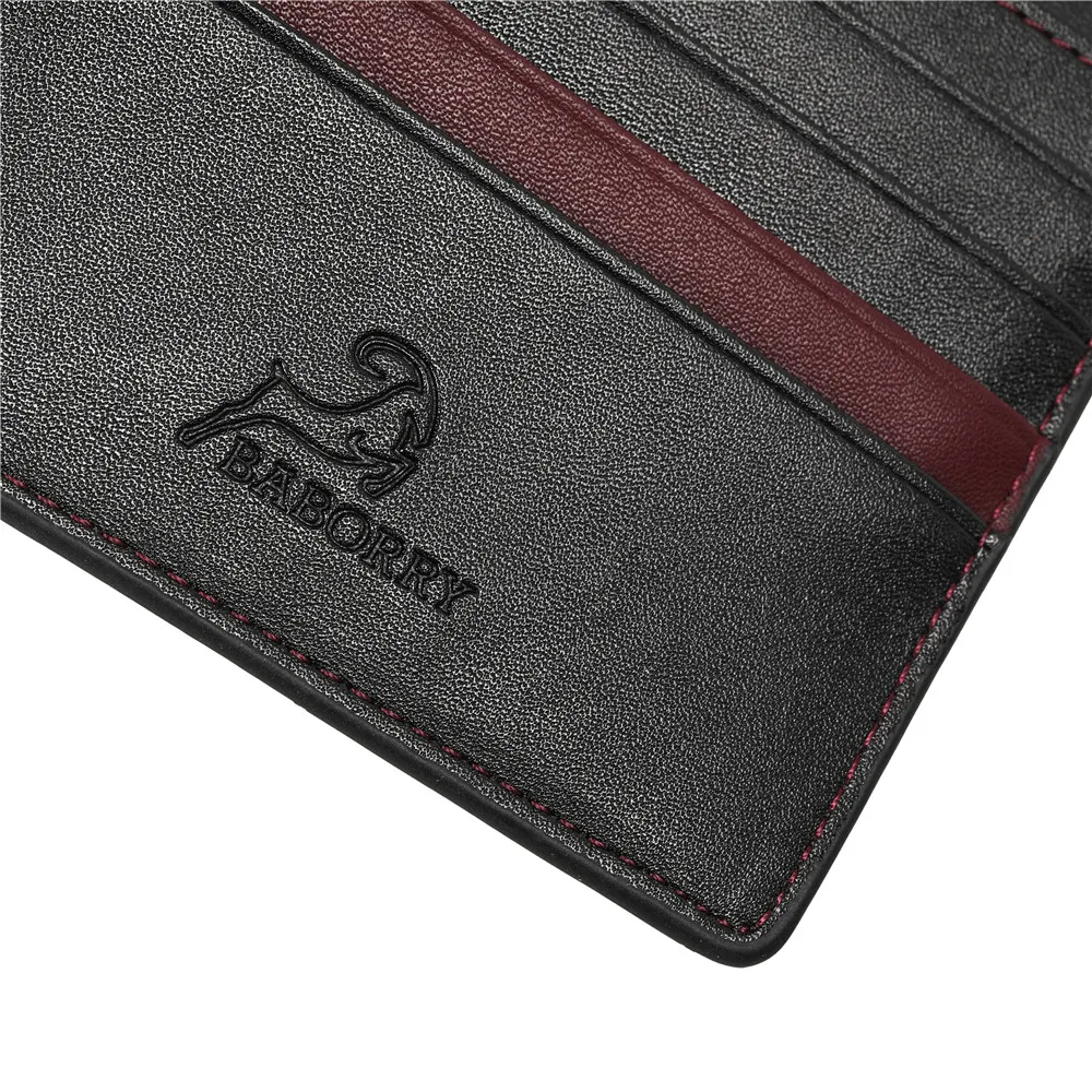 Модный короткий тонкий кошелек BABORRY из искусственной кожи на молнии 2020 мужские