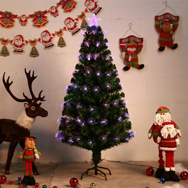 Светодиодная волоконно оптическая елка блестящая Рождественская guang xian