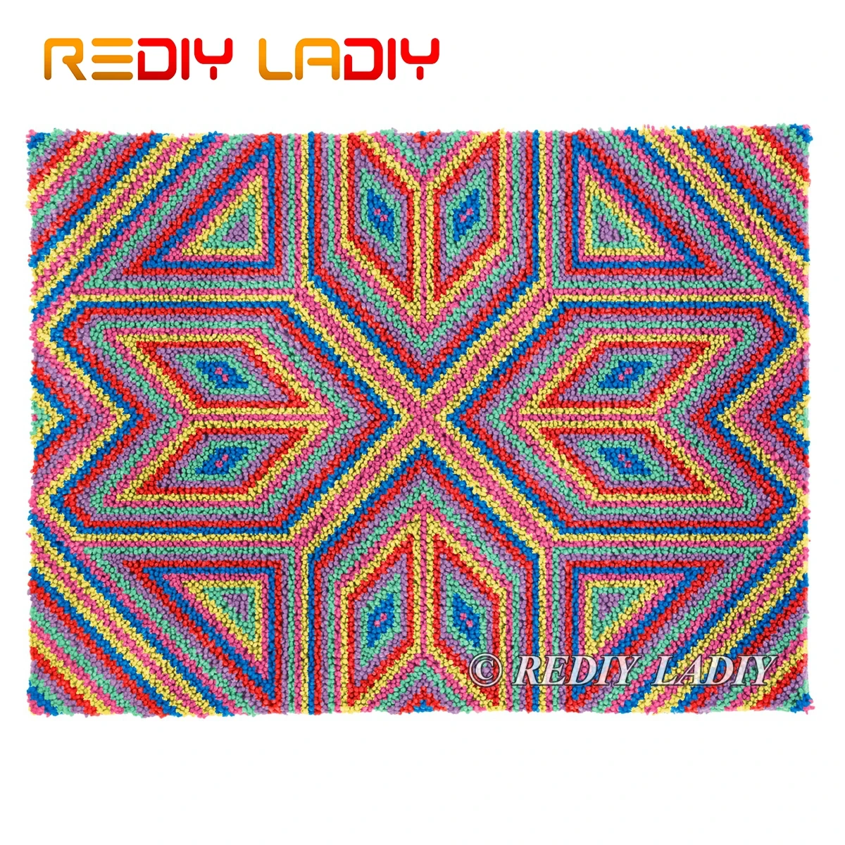 

Latch Hook Rug Mandala Type C Plush Tapestry Kits Crochet Cushion Mat DIY Carpet Rug Home Decor Thick Yarn Arts & Crafts 81*61cm