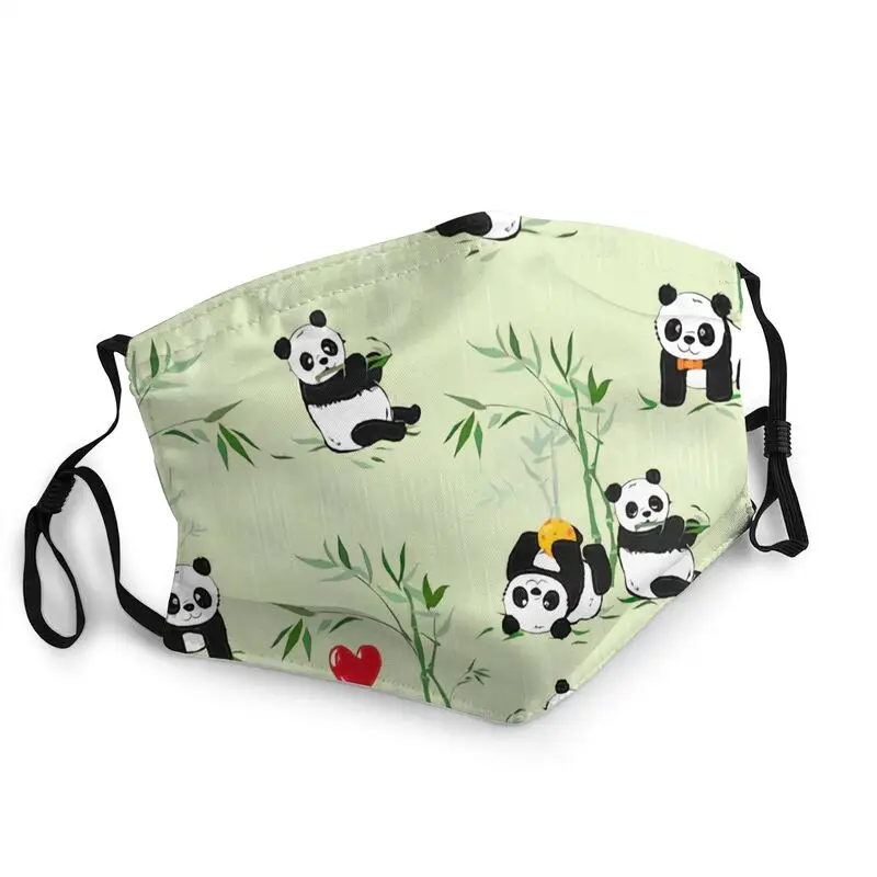 

Маска для лица Pandas-Mouth, дышащая маска с художественным рисунком, маска унисекс для взрослых, пылезащитный чехол, респиратор, маска для рта