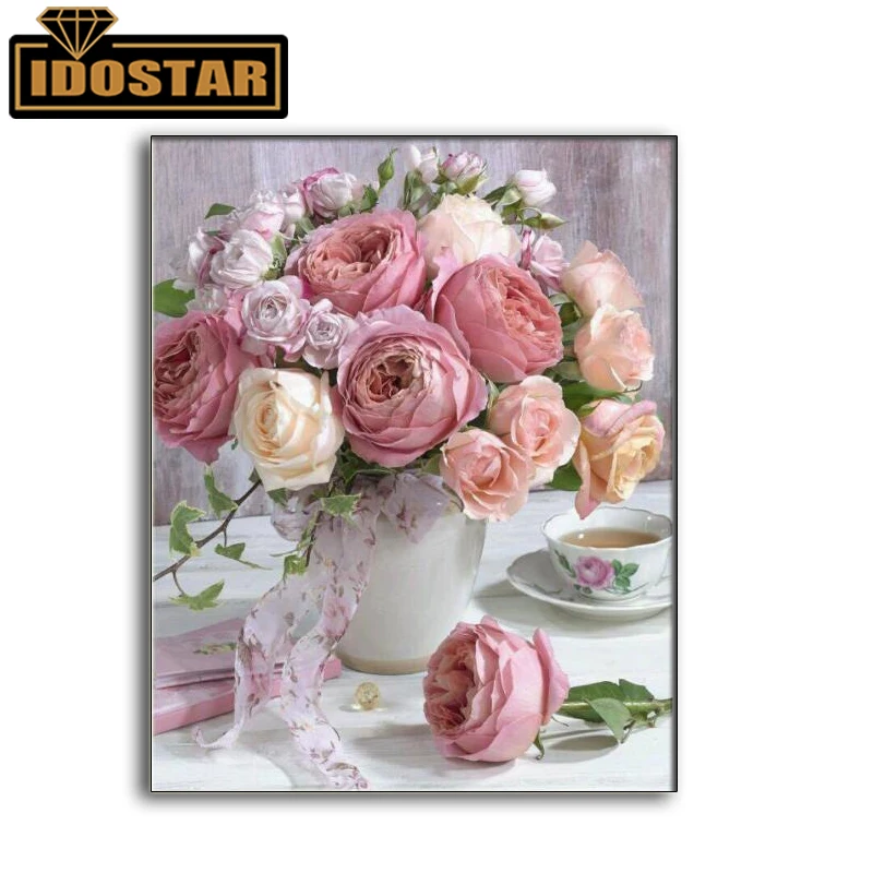 100% 5D сделай сам круглая алмазная живопись цветы вышивка крестиком мозаика полное