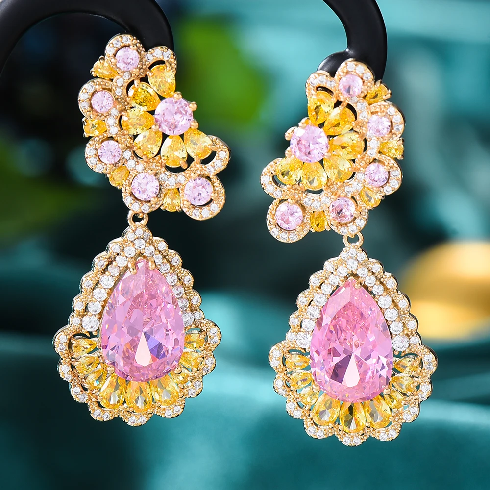 

missvikki Luxury Gorgeous Austrian crystal Dangle Earrings For Women Wedding Bridal Earrings New Fashion Jewelry High Quality