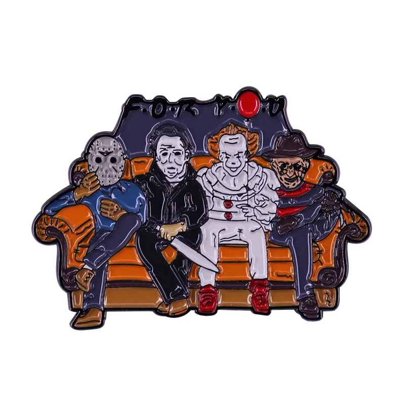 

LT154 Horror Movie Figures Enamel Pins Badge Brooch Backpack Bag Collar Lapel Decoration Jewelry Gifts for Friends
