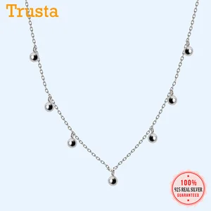 Trustdavis подлинный 925 Стерлинговое Серебро Милая кисточка маленькие бусины кулон ожерелье для женщин Свадебные ювелирные изделия подарок DS2103