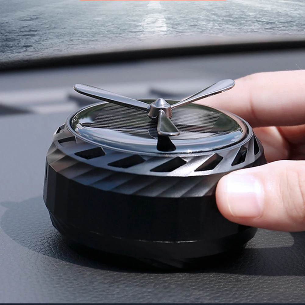 

Solar Rotating Car Air Freshener Solid Perfume Aroma Diffuser with Parking Magnetic Phone Number Card Plate Car Accessories