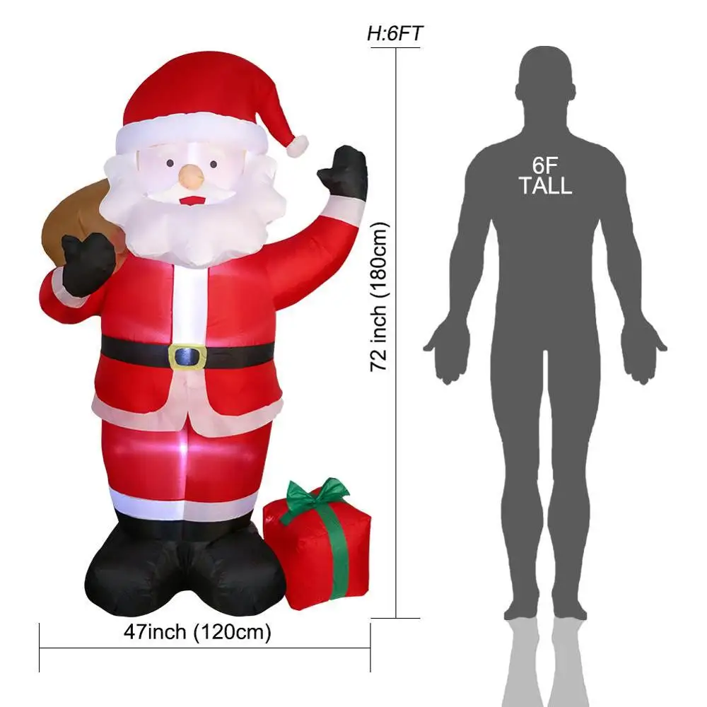 Santa New Style Теплый надувной ночной Светильник Санта-Клауса, наружные садовые игрушки, украшения для рождественской вечеринки, год, 150 см, вилка стандарта США и ЕС - Цвет: Santa New Style