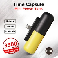 3300mah portable mini power bank for iphone samsung xiaomi oppo backup powerbank external battery charger mini capsule poverbank