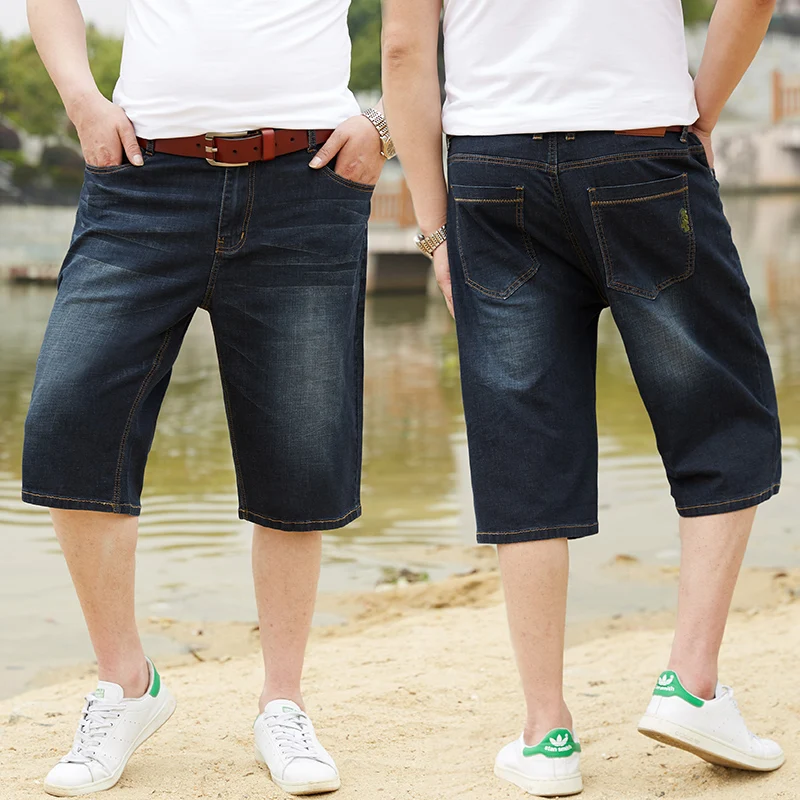 46 Plus Size 2021 High Quality Men's Baggy Denim Male Casual Straight shorts Pants Fashion Jeans male Loose Trousers  Streetwear