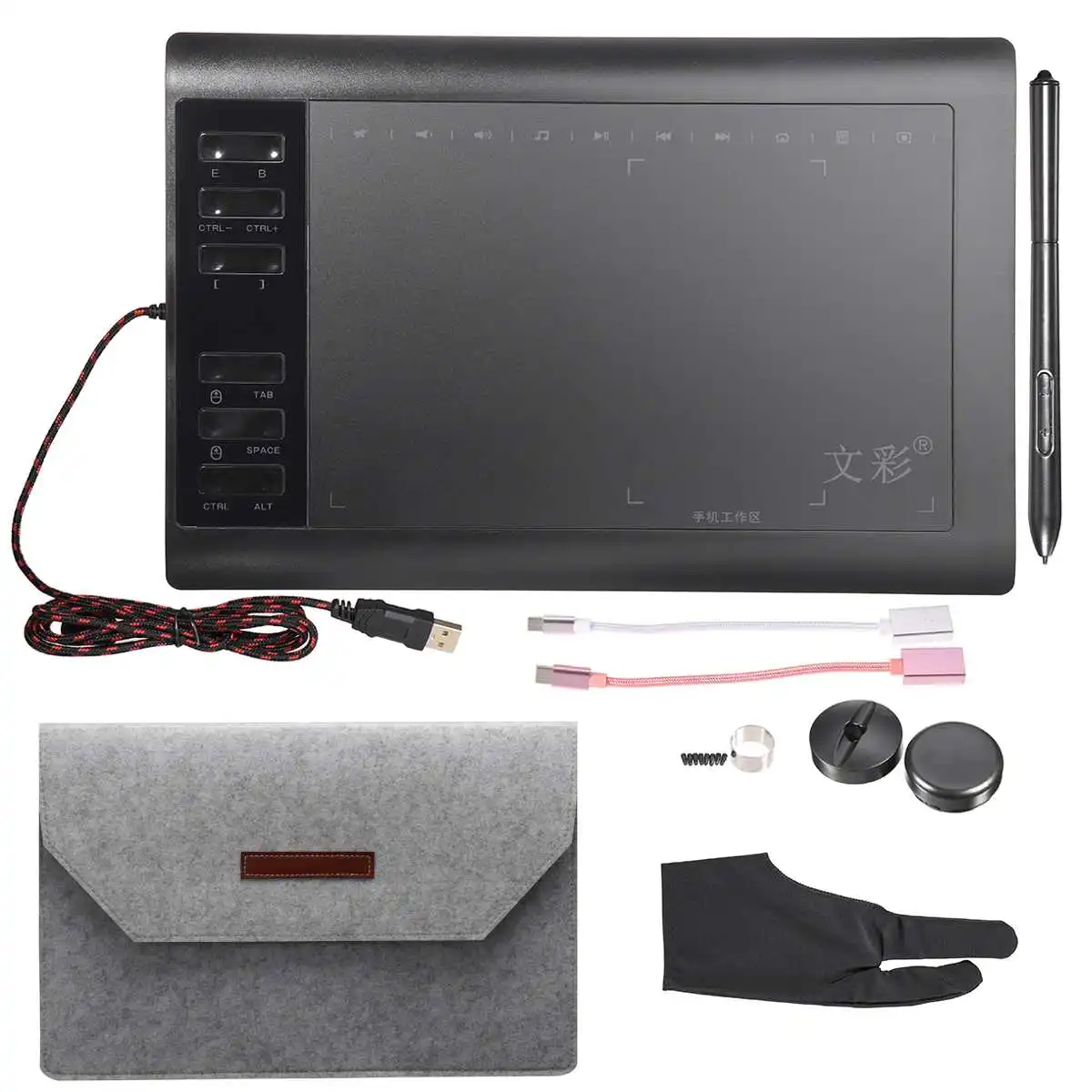 

9.4x14.17 Inches Digital Pen Tablet Anime Graphic Tablet for Drawing &Playing OSU with 8192 Levels With Battery Pen+Protect Bag