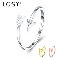 lgsy fashion jewelry 925 sterling silver rings triangle geometric rose gold resizable ring popular design rings for women dr2002