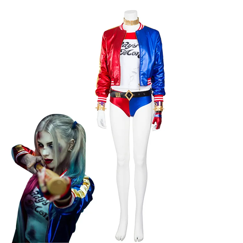 Хеллоуин отряд самоубийц халликин Косплей Костюм клоун девушки бейсбольная