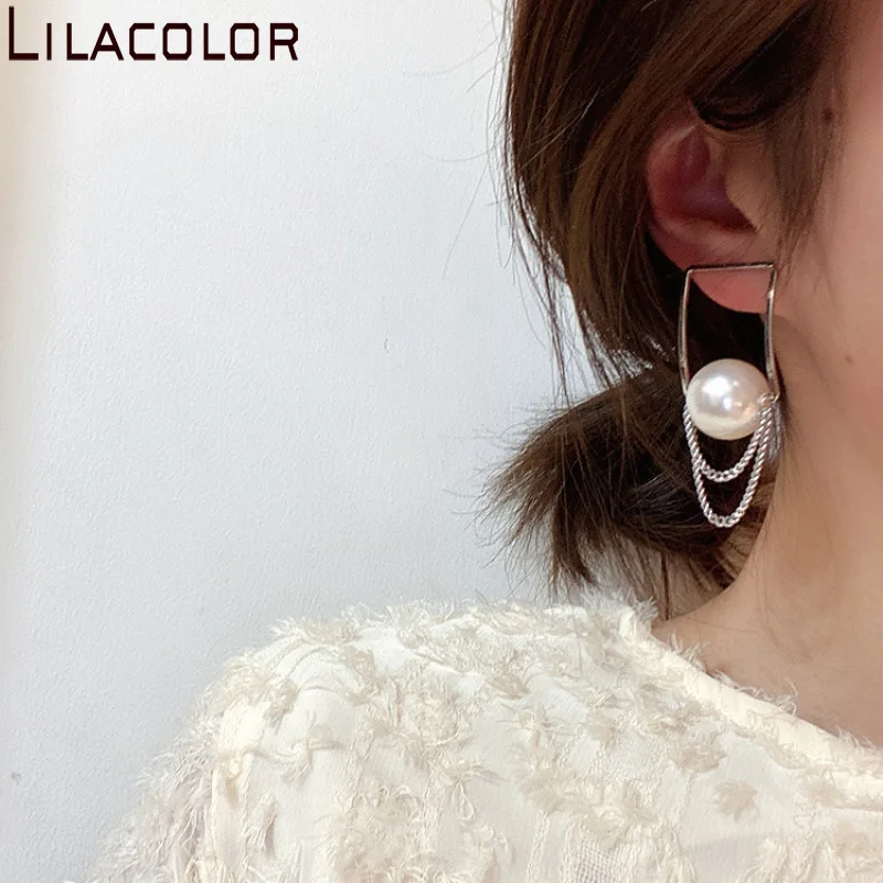 Lilacolor Висячие серьги для женщин жемчужная цепочка с кисточками новинка 2020 S925