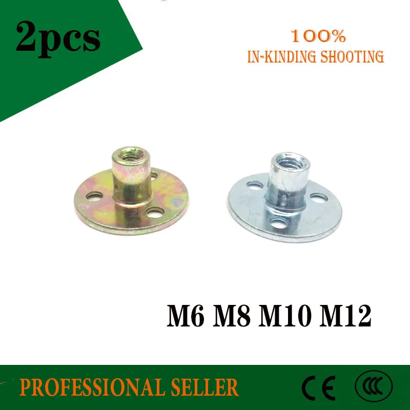 

2pcs Three Holes Locking Flange Nut M6 M8 M10 M12 Iron Metal Thread Flange Coupling Galvanized Nut