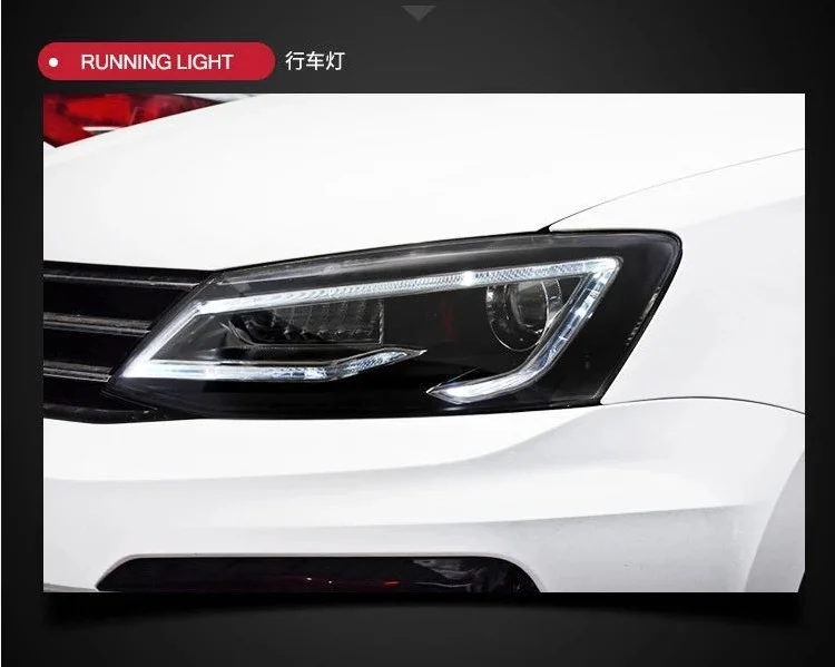 Автомобильный светильник Vland в сборе для Jetta1/Sagita светодиодный головной светильник 2012- A5 дизайн светодиодный DRL движущийся сигнал поворота ксеноновая фара