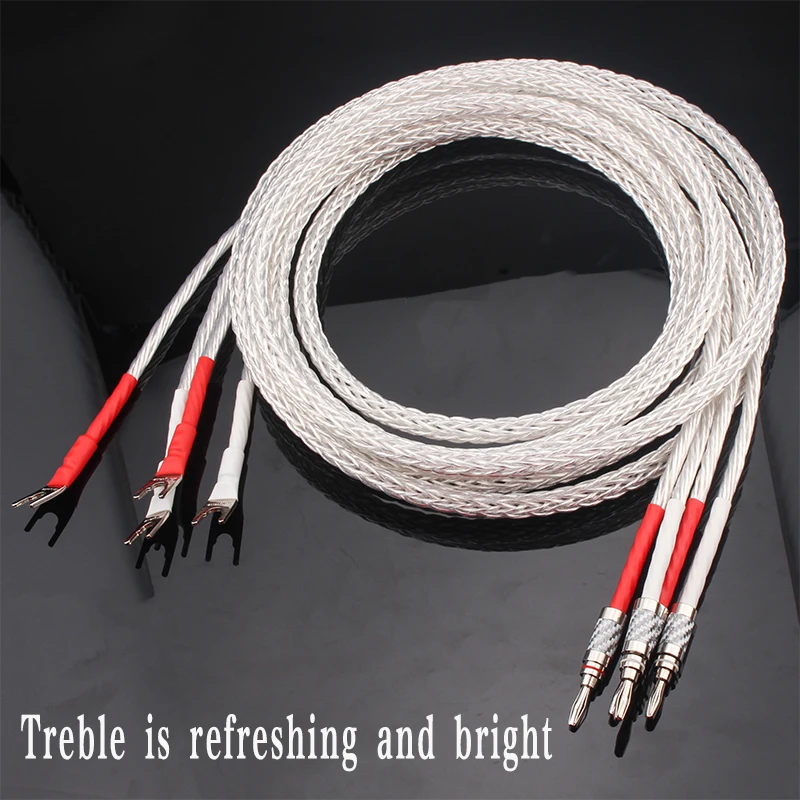 Посеребренный Hi-Fi кабель для динамика xangраза 8N OCC высокопроизводительный