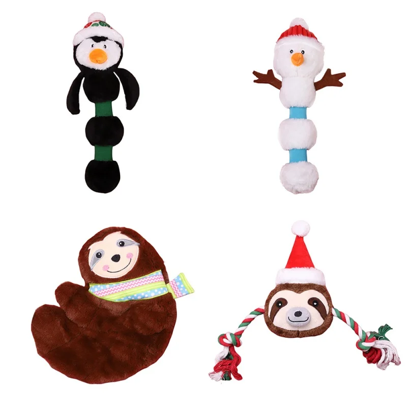 

Christmas Pet Puppy Dog Toys Plush Pet Chewing Bite Resistant Toys for Small Medium Dogs Interactive Pet Trainig Accessories