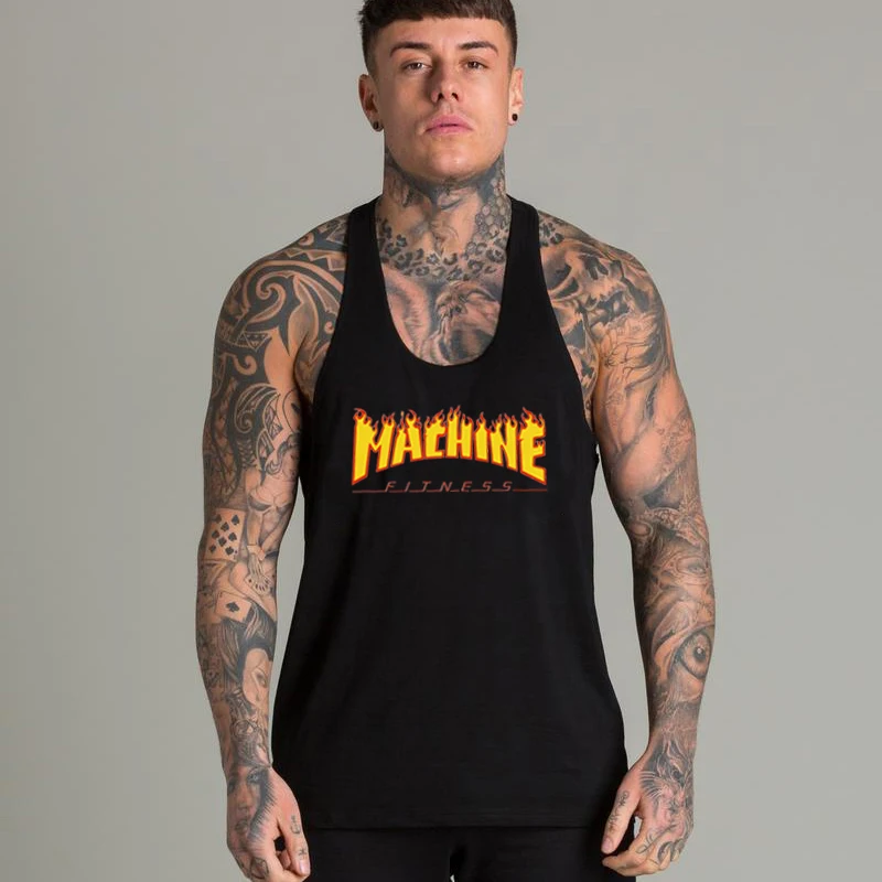 Одежда для бодибилдинга тренировок спортивный жилет майка однотонная хлопковая